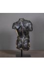 Sculptură "Trunchiul lui Hermes" negru pe suport de metal negru