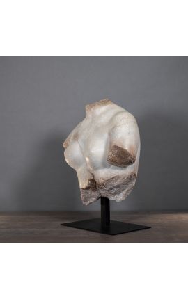 Skulptur &quot;Hellenistisk bust av kvinne&quot; beige metall svart ståsted