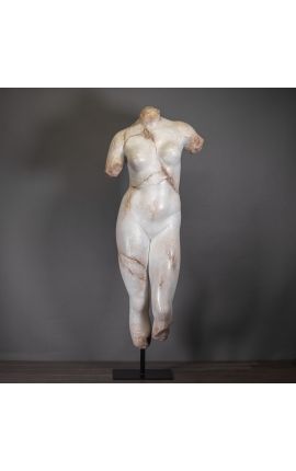 Grande sculpture de buste académique "Grande Venus" sur support métallique noir