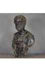 Gran escultura bust d'un emperador romà patina bronze