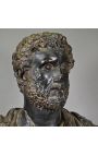 Gran escultura bust d'un emperador romà patina bronze