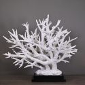 Very large coral branch mounted on base in matt black wood