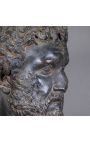 Gran escultura bust d'un emperador romà patina bronze