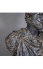 Gran escultura bust d'un emperador romà patina bronze