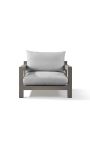 Large chair "Nai Harn" beige fabric and taupe aluminum