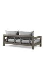 Sofa 2 seater "Nai Harn" beige fabric and taupe aluminum