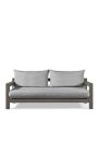 Sofa 2 seater "Nai Harn" beige fabric and taupe aluminum