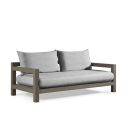 Sofa cu două locuri "Nai Harn" țesături beige și aluminiu taupe