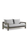 Sofa 2 seater "Nai Harn" beige fabric and taupe aluminum