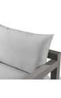 Sofa 2 Sitzbank "Nai Harn" beige stoff und taupe aluminium