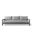 Sofa 3-osobowa "Nai Harn" tkanina beżowa i aluminiowy kolor taupe