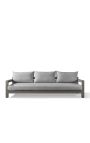 Sofa met 3 zitplaatsen "Nai Harn" beige stof en taupe aluminium