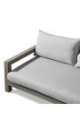 Sofa 3 seater "Nai Harn" beige fabric and taupe aluminum