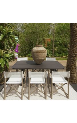 Rectangular dining table &quot;Aruba&quot; grey aluminium - 205 cm