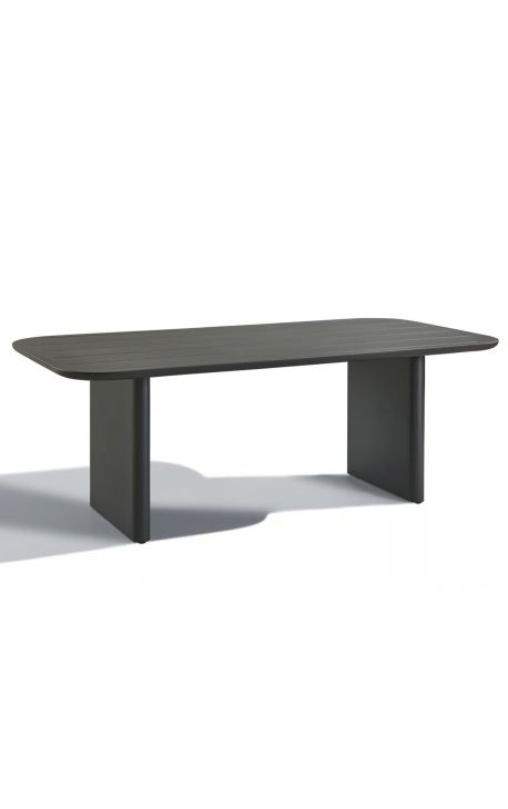 Table de repas rectangulaire "Aruba" en aluminium gris - 205 cm