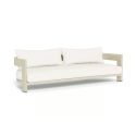 Sofa 3 seater "Aruba" white fabric and ivory aluminium color