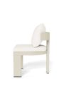 Dining chair "Aruba" white fabric and ivory aluminum