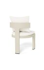 Chaise de repas "Aruba" tissu blanc et aluminium ivoire