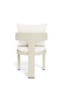 Dining chair "Aruba" white fabric and ivory aluminum