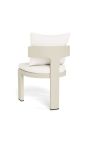 Dining chair "Aruba" white fabric and ivory aluminum