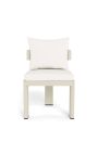 Chaise de repas "Aruba" tissu blanc et aluminium ivoire