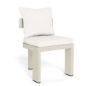 Dining chair "Aruba" white fabric and ivory aluminum