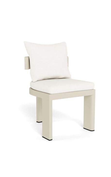 Dining chair "Aruba" white fabric and ivory aluminum