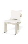 Chaise de repas "Aruba" tissu blanc et aluminium ivoire