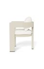 Dining armchair "Aruba" white fabric and ivory aluminum