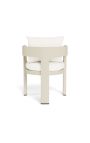 Dining armchair "Aruba" white fabric and ivory aluminum