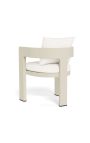 Dining armchair "Aruba" white fabric and ivory aluminum