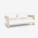 Divvietīga sofa "Arūba" balta auduma un alu krāsa