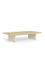 Coffee table "Aruba" made of ivory aluminium with top beige travertine