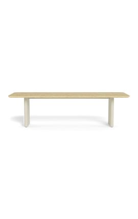 Mesa de comedor rectangular &quot;Aruba&quot; aluminio marfil &quot; travertino beige - 275 cm