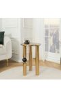 Side table "Black ball" of gold aluminium