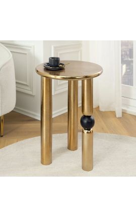 Side table &quot;Black ball&quot; of gold aluminium