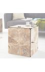 Solid Teck Wood side table - 40 cm