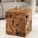 Solid Teck Wood side table - 40 cm