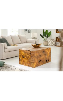 Solid Teck wooden coffee table - 90 cm