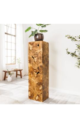 Side table / column in solid Teck wood - 110 cm height