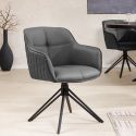 Set of 2 dining chairs "Euphoric" design in grey leather