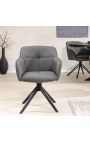 Set of 2 dining chairs "Euphoric" design in grey leather