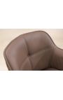 Set of 2 dining chairs "Euphoric" design in brown leather