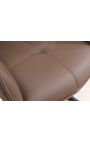 Set of 2 dining chairs "Euphoric" design in brown leather