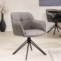 Set of 2 dining chairs "Euphoric" design in taupe leather