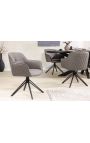 Set of 2 dining chairs "Euphoric" design in taupe leather