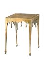 Square side table "MELTED" gold aluminum - 44 cm