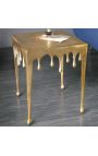 Mesa lateral cuadrada "MELTED" aluminio oro - 44 cm