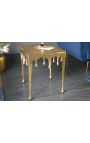 Square side table "MELTED" gold aluminum - 44 cm