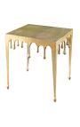 Square side table "MELTED" gold aluminum - 50 cm